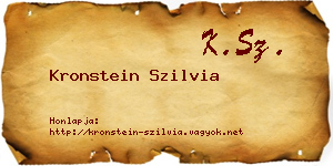 Kronstein Szilvia névjegykártya